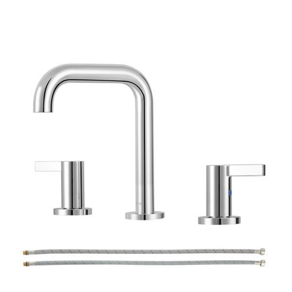 PARLOS Widespread 2-handle Bathroom Faucet with Water Supply Linesļ¼Polished Chrome