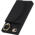 thumbnail image 3 of Wallet Cases for iPhone SE 2022/SE 2020/7/8 with Card Holder 4.7",PU Leather Magnetic Clasp [360° Rotatable Ring Holder Kickstand] Heavy Duty Flip Case for Women Girls,(Black), 3 of 14