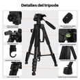 thumbnail image 4 of Trípode para Cámara Kisfam 190 cm Negro con Control Inalámbrico y Rotación 360°, 4 of 7