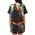 thumbnail image 3 of Xecao Maple Meditating Bear print Swimsuit for women, Summer-ready, sporty style.Quick-dry fabric. Many sizes & colors., 3 of 9