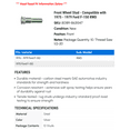 thumbnail image 2 of Front Wheel Stud - Compatible with 1975 - 1979 Ford F-150 RWD 1976 1977 1978, 2 of 2