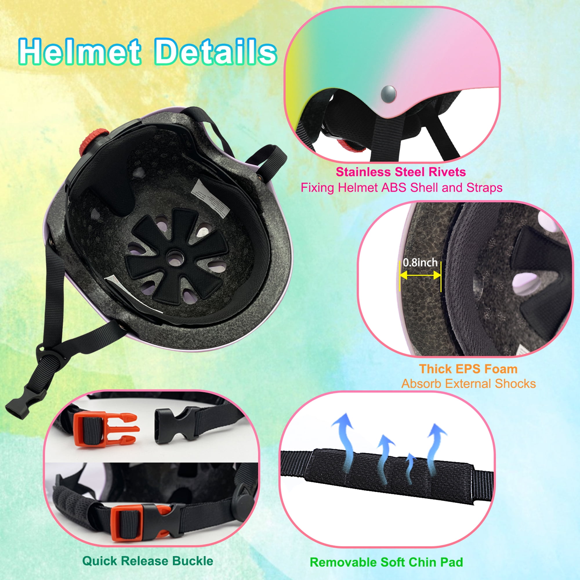 Kids Bike Helmet for Age 3-5-8-10-16 Years Boys Girls Toddler Cycling Skateboard RollerScooter Rollerblade Helmet
