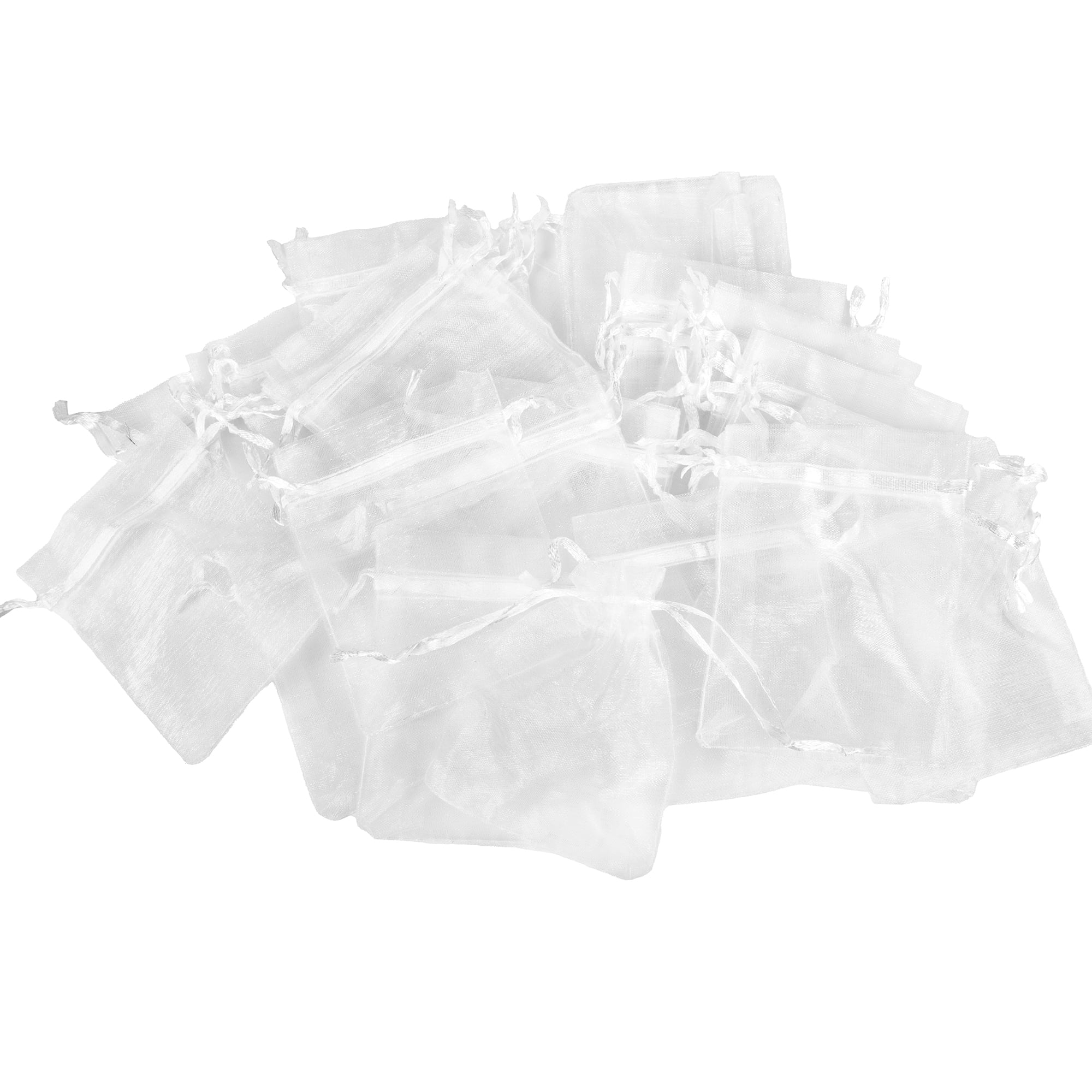 Cousin DIY White Organza Party Favor Bags, 5.5" x 3.75", 50 Piece, Unisex, Adult