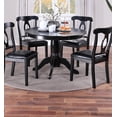 thumbnail image 2 of Al Fresco 5 Piece Dining Table Set, Round Dining Table and 4 Kitchen Chairs with Cushion Fabric, Black, 2 of 6