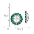 thumbnail image 2 of 925 Sterling Silver Diamond and Created Emerald Earrings Jacket Measures 13x13mm Wide - Earring Jacket for Women, 2 of 2
