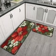 thumbnail image 3 of 2 Piece Christmas Plaid Kitchen Rug Sets Xmas Forest Rustic Farmhouse Kitchen Mats for Floor Non Skid Kitchen Floor Matfor Cook Home Decor (47x17+30x17 Inches), 3 of 7