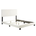 thumbnail image 4 of Boyd Sleep Florence White Faux Leather Queen Size Fully Upholstered Platform Bed Frame with Adjustable Headboard, Qualified Box Spring or Foundation Required for Use, 4 of 15