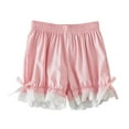 thumbnail image 6 of Girls' Pants Toddler Children Shorts Summer Girls Bowknot Lace Leggings Underwear Fashion for Girls Clothes Athletic Shorts for Girl(Color:Pink,Size:6-7 Years), 6 of 7