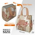 thumbnail image 3 of Pioneer Flower Floral Print Pattern Insulated Lunch Bag for Women & Adults,Large Portable Soft Cooler Lunch Bag,Thermal Food Storage Tote with Pearl Cotton,8.66L,8.75x5.75x9.5 Inch, 3 of 6
