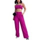 thumbnail image 1 of Top de tubo con busto fruncido y pantalones elásticos de cintura alta, traje de color puro con tirantes finos, rosa M Summer Chic, 1 of 5