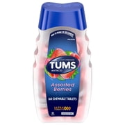 Tums Ultra Strength Heartburn Relief Chewable Antacid Tablets, Berry, 160 Count
