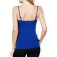 thumbnail image 4 of Juniors Solid Plain Adjustable Spaghetti Strap Layering Cropped Camisole Tank Top (Royalty, S), 4 of 4