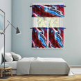 thumbnail image 6 of Red Blue Gradient Marble Kitchen Curtains Valances and Tiers Set of 3 Abstract Ombre Wave Stone Texture Tier Curtains and Valance with Rod Pocket for Small Windows, 27.5"x36", 6 of 9