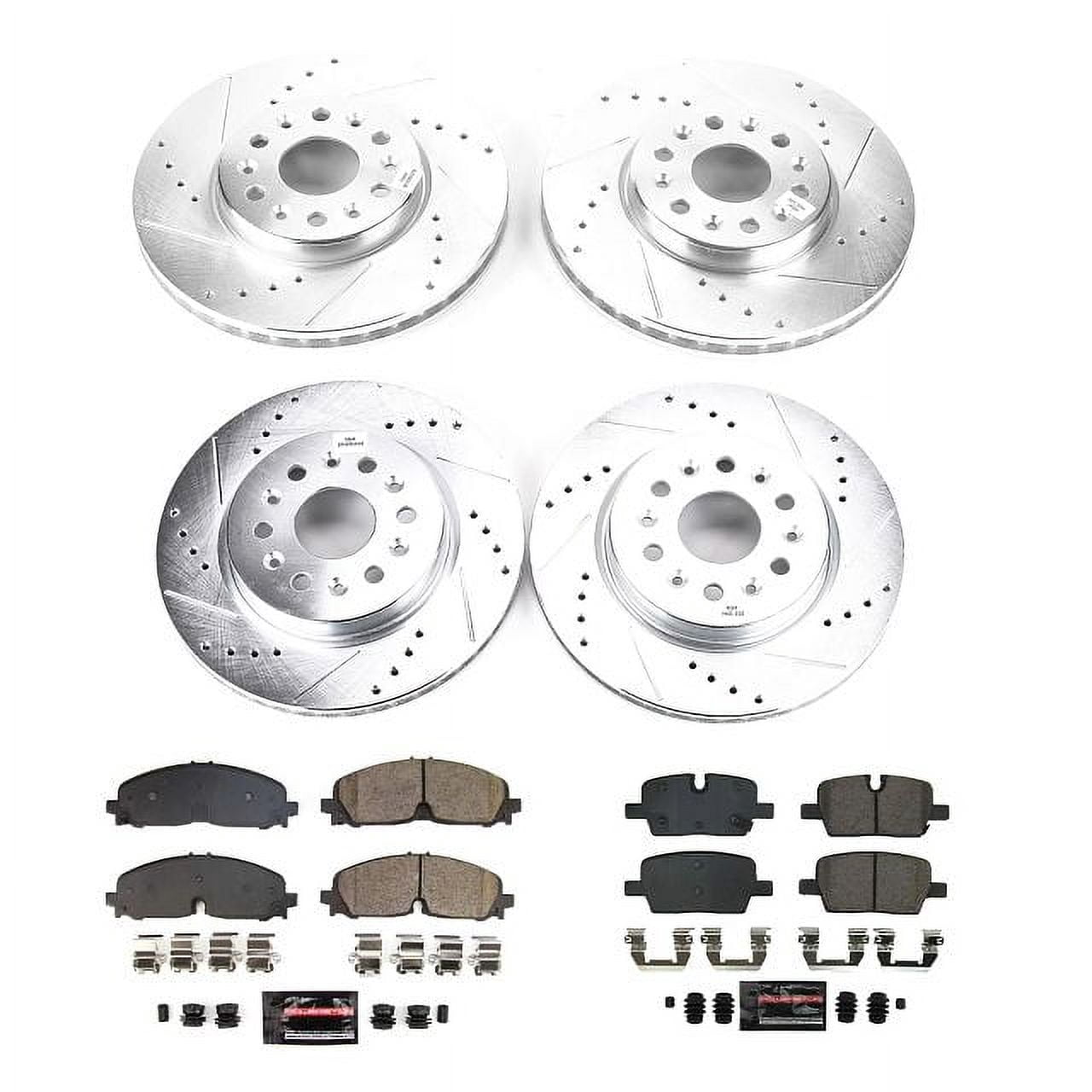 PowerStop Front and Rear Z23 Evolution Sport Carbon-Fiber Ceramic Brake Pad and Drilled & Slotted Rotor Kit Fits: BUICK CHEVROLET GMC Select Models K8794