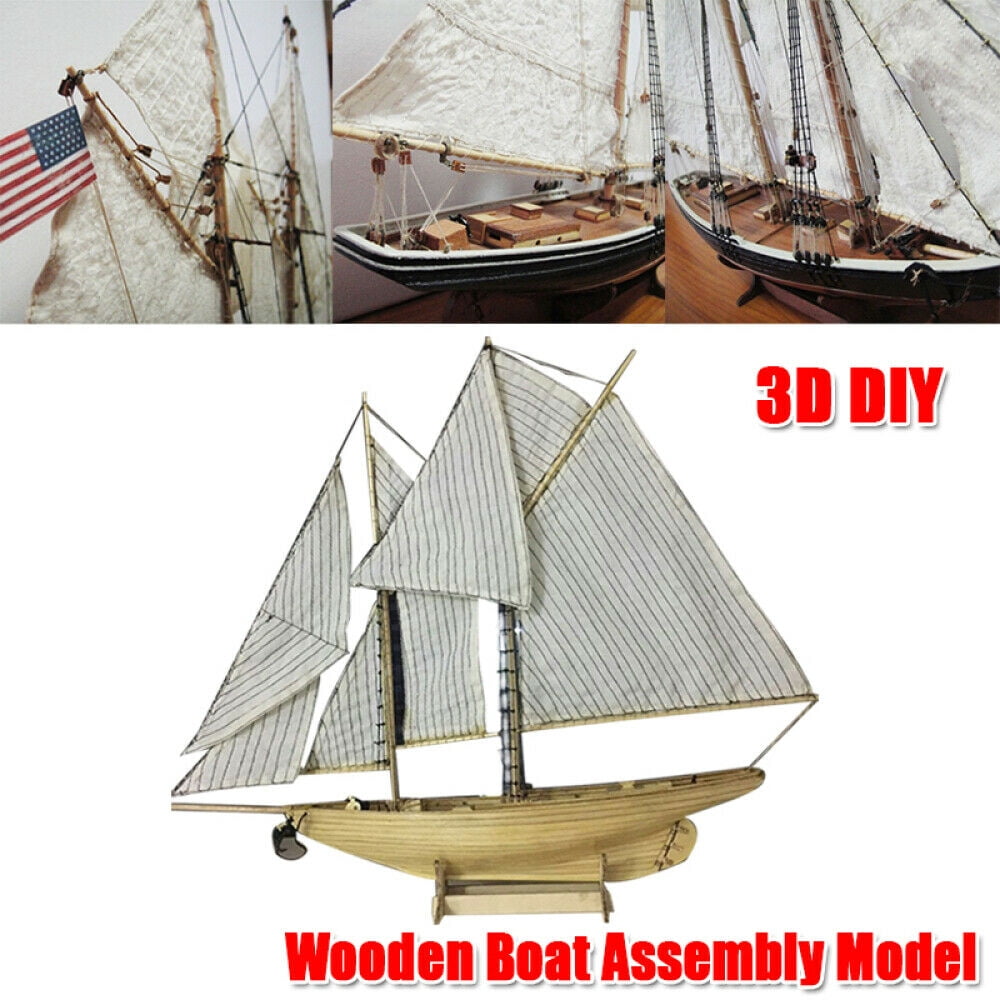 Ship Assembly Model DIY Kits Wooden Sailing Boat Decoration Wood Toy Gift 