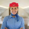 thumbnail image 2 of Women Air Stewardess Hat Woolen Flight Attendant Hat Stewardess for Costume Cosplay Musical Performance - Size M(Red), 2 of 4