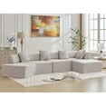 thumbnail image 4 of 140" Modern L-Shaped Sectional Couch for Living Room, No-Assembly Cloud Couch with Chaise, Boucle Modular Sofa, 4-Seat Boneless Foam-Filled Living Room Furniture, Gray, 4 of 9