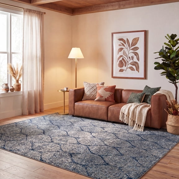 Safavieh Madison Leighton Geometric Area Rug, Navy/Silver, 8' x 10'