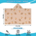 thumbnail image 2 of Light Brown Footballs and Cups Pattern Hooded Bath Towel，50"x30" for Ages 3 To 12 Kids, Quick Dry Lightweight Soft Microfiber Hood Beach Towel Cover Up for Kids, 2 of 7