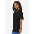 thumbnail image 3 of Roaman's Women's Plus Size Hand Crinkled Embroidered Lace Top, 3 of 3