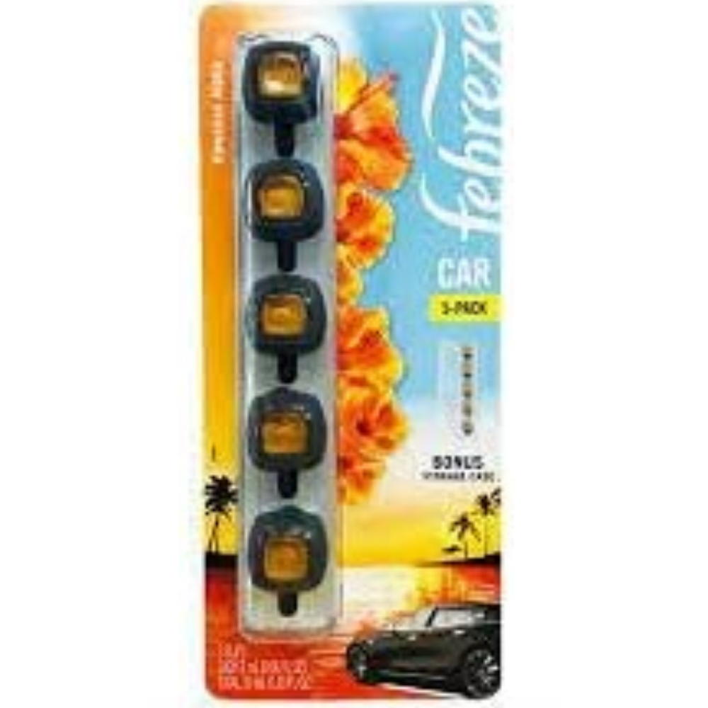 Febreze Car Hawaiian Aloha 5 pack with Bonus Storage Case