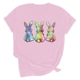 thumbnail image 5 of VBTAPA Womens Easter T-shirts Funny Cute Bunny Eggs Print Round Neck Short Sleeve Tops Novelty Holiday Graphic Tees Sales of Today Pink XL, 5 of 6