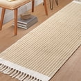 thumbnail image 5 of Moynesa 2'x6' Boho Washable Rugs Lightweight Low Pile Rug Woven Cotton Throw Mat with Tassels Laundry Room Runner for Hallway/Runner/Kitchen/Bathroom, Khaki, 5 of 8