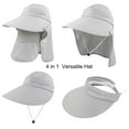 thumbnail image 4 of Women's Wide Brim Face Mask Removable Neck Sun Hat Face Flap Ponytail UV Protection Hat Garden Fishing Hiking/Grey, 4 of 8