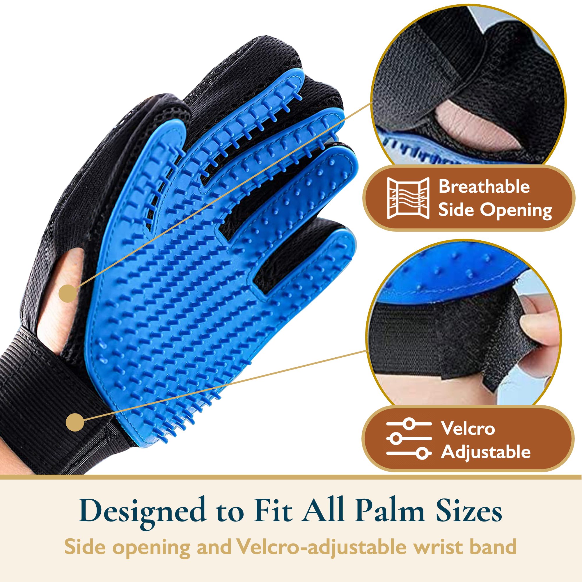 ComfiTime Pet Hair Remover & Grooming Gloves Set photo 7