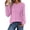 Pink, variant on Ruimatai Womens Casual Tops Crew Neck Raglan Long Sleeve Loose Basic Pullover Blouses