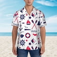 thumbnail image 2 of Rateoe Sailing Marine Travel Pattern Men’s Hawaiian Shirt – Short Sleeve Button-Down Tropical Beach Shirt, Lightweight & Breathable Casual Aloha Shirt with Pocket,Large, 2 of 7