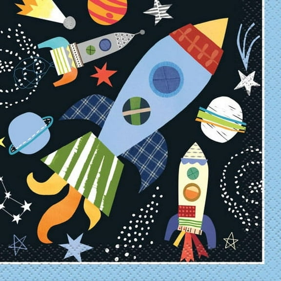 Happy Birthday 'Outer Space' Small Napkins (16ct)