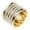 Gold, variant on HIJONES Women's Stainless Steel 4 Rows White Plated Round-Cut Micro Pave Cubic Zirconia Crystal Ring Cocktail Jewelry Gold Size 7