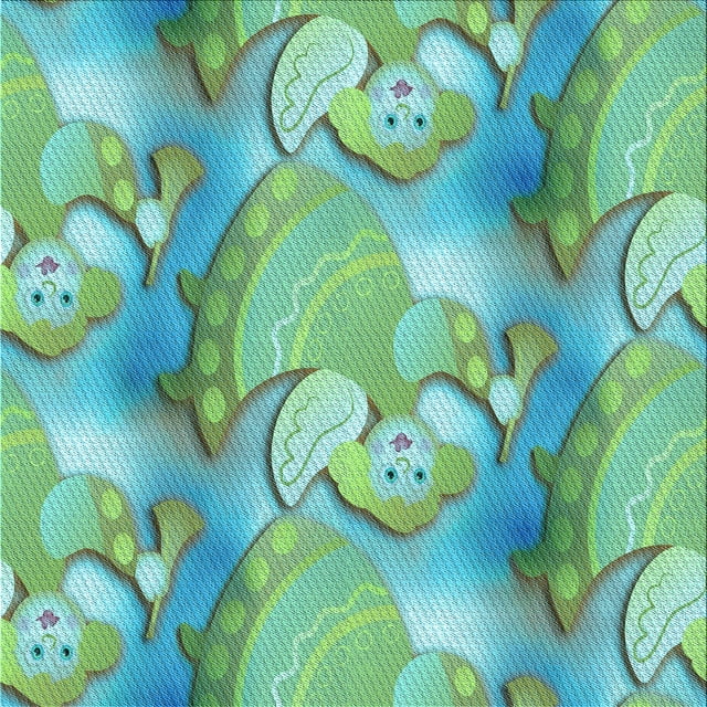Ahgly Company Machine Washable Indoor Square Transitional Turquoise Green Area Rugs, 4' Square