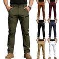thumbnail image 6 of Men's Cargo Pants Elastic Waist Straight Leg Summer Outdoors Long Pants Casual Loose Hiking Camping Travel Running Trousers, 6 of 6