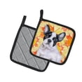 thumbnail image 2 of Caroline's Treasures French Bulldog Black White Fall Pair of Pot Holders, 2 of 2