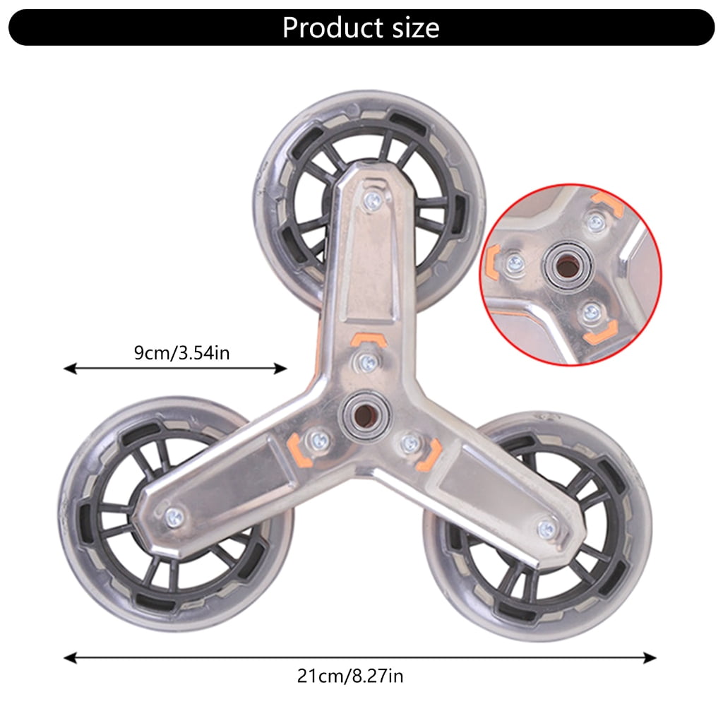 TIERPOP Steel Shopping Cart Replacement Wheel Set of 2 Triangle Casters Smooth Rolling Cart Wheel for Easy Stair Climbing