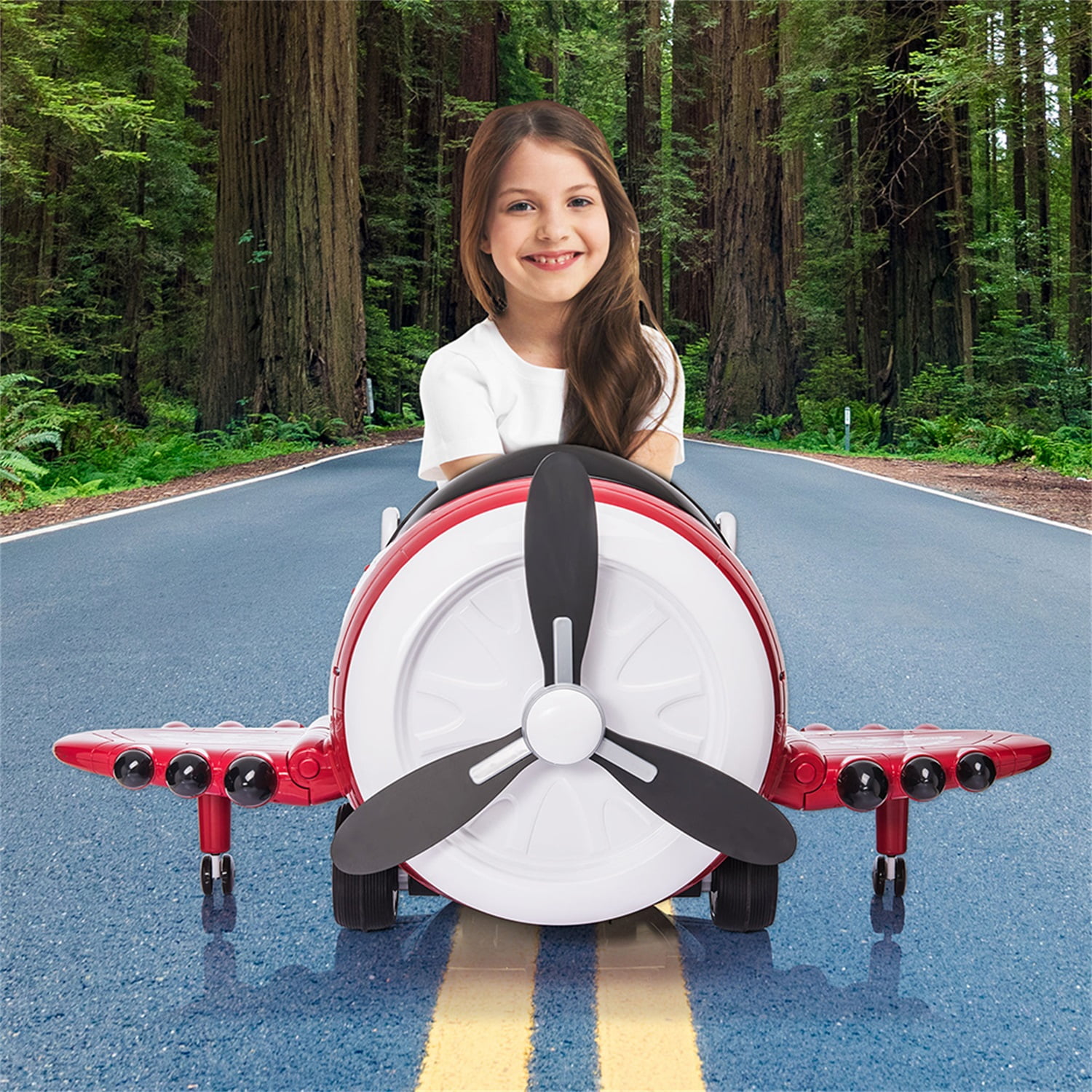 CIPACHO 12V Children's Electric Ride On Airplane, Car for Kids Vehicle with Bombing Sound, Joysticks Operation, FM Radio, Remote Control, Best Gift for Aged 3-8, Red CIPACHO 12V Children's Electric Ride On Airplane, Car for Kids Vehicle with Bombing Sound, Joysticks Operation, FM Radio, Remote Control, Best Gift for Aged 3-8, Red