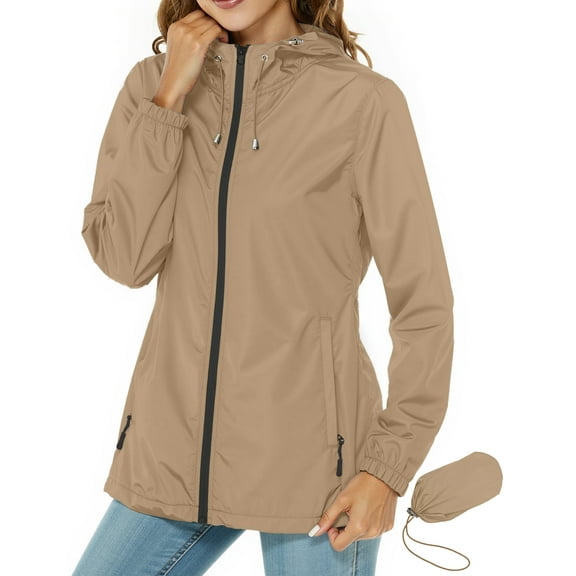 Rosvigor Women Lightweight Jackets Hooded Windbreaker Women Portable Waterproof Raincoat Hiking Travel Jackets