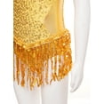 thumbnail image 7 of YONGHS Kids Girls Latin Salsa Tango Dance Dress Sleeveless Sequins Tassel Gymnastics Skirted Leotard Yellow 8, 7 of 7