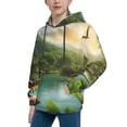 thumbnail image 2 of Rocae Lake Forest Dinosaur for Hoodie for Boys Sweatshirts for Teen Girls Youth Hoodie-Small, 2 of 6