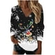 thumbnail image 2 of Pntutb Blusa de Navidad de manga larga con cuello en V y estampado de copos de nieve informal para mujer Pntutb Pntutb-6260, 2 of 5