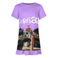 thumbnail image 4 of Gorillaz Girls Short Sleeve Dress Soft Cute Designs Dresses Casual T-Shirt Dress 150CM, 4 of 7