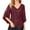 Wine, variant on Women Fall Clothes Solid Color Shirt 3/4 Sleeve Blouse V Neck Tees Tshirts Fall Tops Sparkly Glitter Shirt My Items