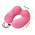 thumbnail image 3 of Funda de almohada inflable Wmhsylg para viajes, almohada de cuello para dormir en avión, soporte para el cuello, almohada de aire para viajes en avión, vuelos largos, lavable, azul marino, 3 of 8