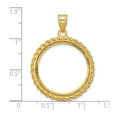 thumbnail image 4 of 14k Yellow Gold Rope Frame D/C Prong Setting Coin Bezel Pendant Mounting - Fits 22mm, 4 of 4