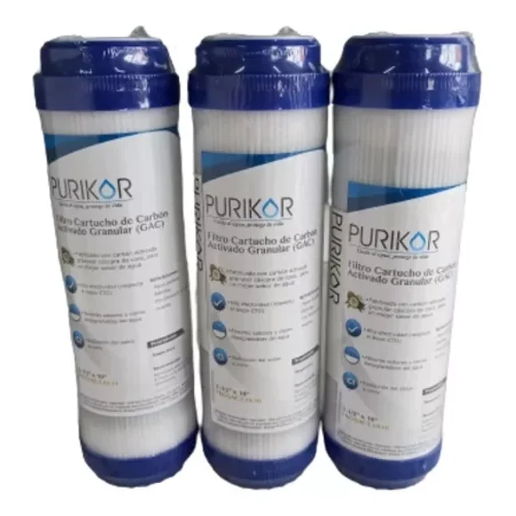 3 Filtros Cartucho De Carbón Activado Granula Pkcgac2.5x10