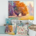 thumbnail image 2 of Designart 'Autumn Forest Orange Leaves Landscape' Lake House Framed Canvas Wall Art Print, 2 of 5