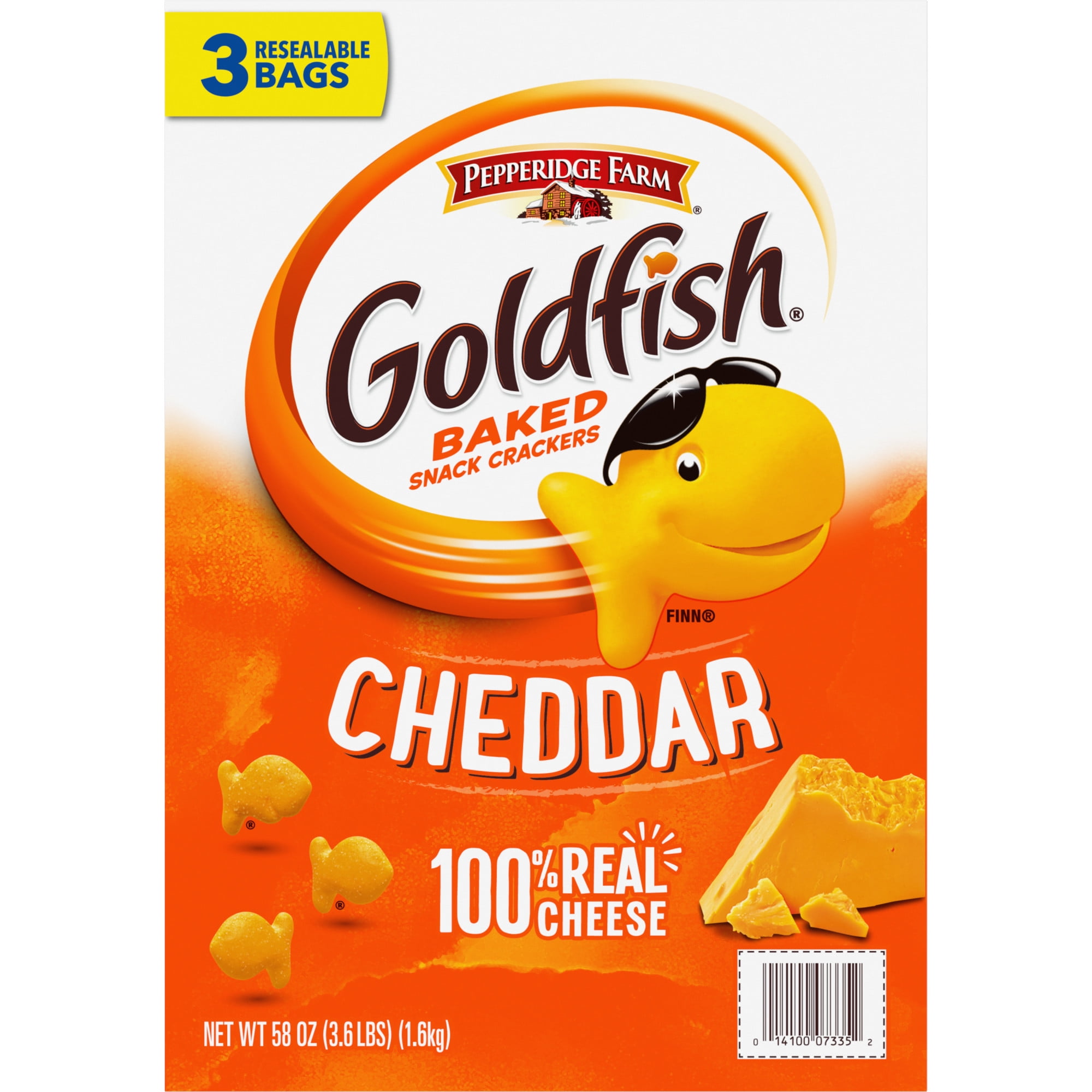 Pepperidge Farm Goldfish Cheddar Crackers 19 2 Oz Resealable Bags 3 Count Box Walmart Com Walmart Com Pepperidge Farm Goldfish Cheddar Crackers 19 2 Oz Resealable Bags 3 Count Box Walmart Com Walmart Com