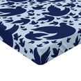 thumbnail image 4 of Ambesonne Birds Print Fitted Sheet, Bohemian Silhouettes, California King, Indigo and Pale Blue, 4 of 5